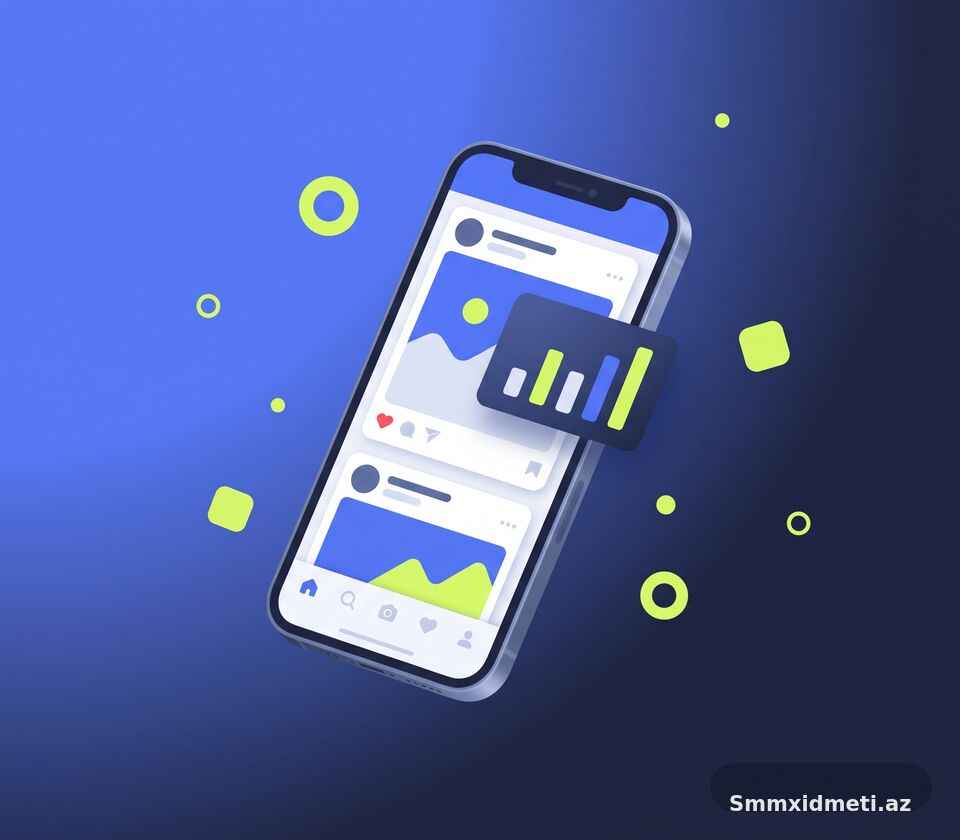 Bakıda SMM xidməti - sosial media analitikası və idarəetmə illüstrasiyası